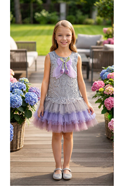 Lindissima Ombre Tulle Detailed Girls' Dress