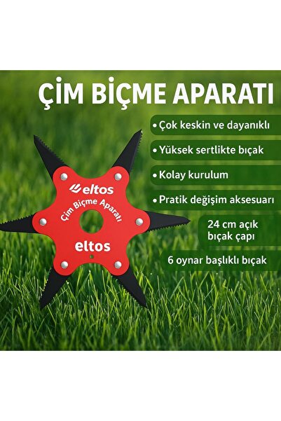 Eltos Benzinli Tırpan Ot Biçme Temizleme Aparatı Çelik Çim Kesme Başlığı Yaba...