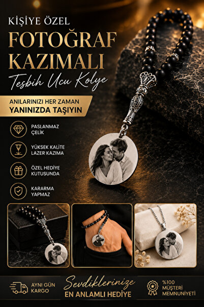 Doğaltaş Kişiye Özel Lazer İşlemeli Fotoğraflı Tesbih – Anlamlı Hediye