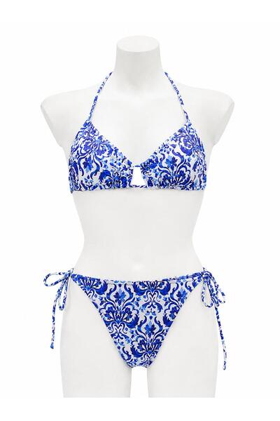 VAJESTO Ženski bikini set sa trokutastim uzorkom, likra, fleksibilni, sa bočn...