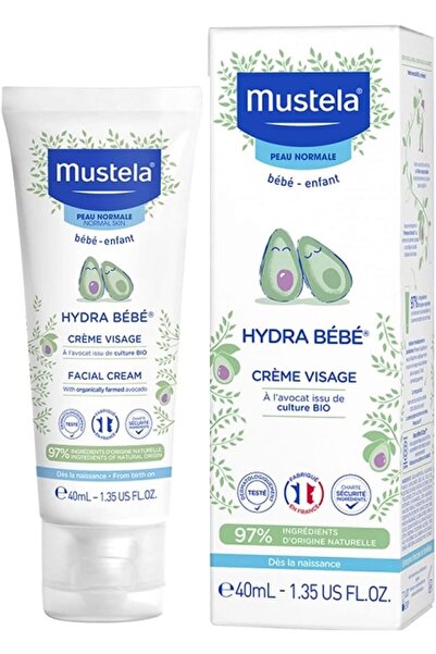 Mustela كريم هيدرا بيبي للوجه - مرطب يومي للأطفال بخلاصة الأفوكادو الطبيعي وز...
