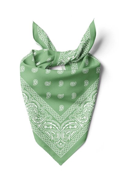 Modabutik Violla E94 LIGHT GREEN ŞALLI BANDANA DG12190