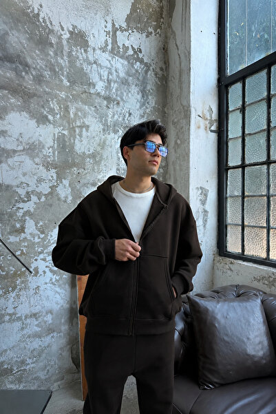 YAKAMEL Erkek Unisex Model Basic 3İplik Kapşonlu Hırka