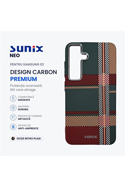 Sunix Husa Neo pentru Samsung S24 S921, Compatibila MagSafe, Design Carbon Pr...