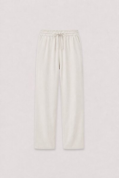 Antioch Stone Linen Blend Men's Trousers with Elastic Waist