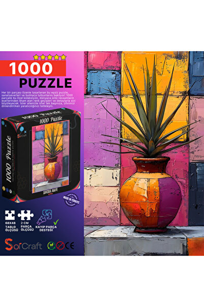 Soi Craft 1000 Piece Puzzle Agave Plant in a Pot Modern Art # 6526
