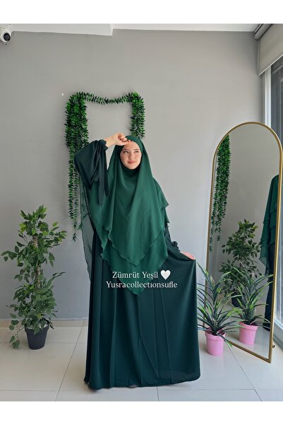 Yüsra Collection Σετ φόρεμα και μακρύ σουφλέ Liza 2 τεμαχίων