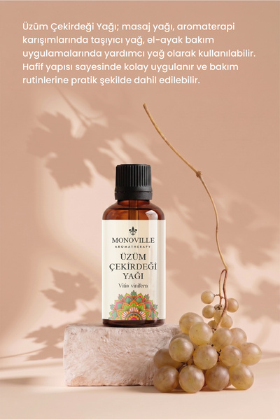 Monoville Üzüm Çekirdeği Yağı 30 ml Soğuk Sıkım Saf ve Doğal (Grape Seed Oil)