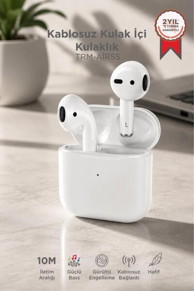 Air-5s Ios Ve Android Uyumlu Bluetooth Kulaklık Silikon Kılıf Hediyeli Trm-aır5s