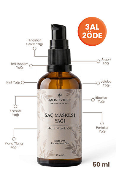 Monoville Saç Maskesi Yağı 50 ml Cam Şişe (Hair Mask Oil)