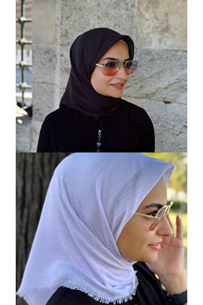ALDAIYR 2 Pieces of Flamed Cotton Writing Scarf