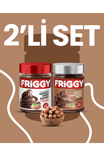 FRİGGY 2'li Set Kakaolu Fındık Kreması 320 gr + Parçacıklı Kakaolu Fındık Kre...