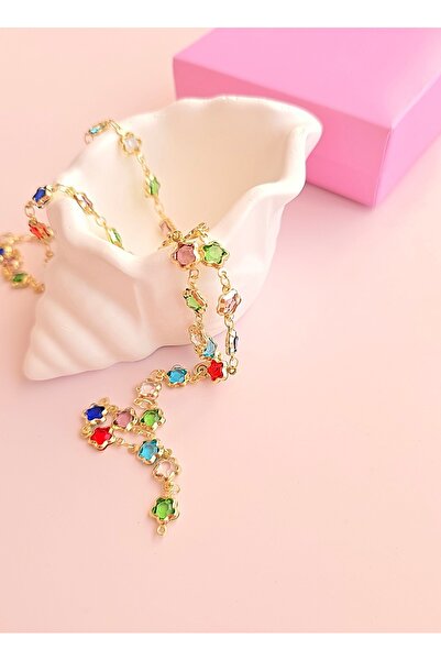 MİLUNXTE Y Necklace - Luxury Y Necklace - Colorful and Pink Stones, Gold and ...