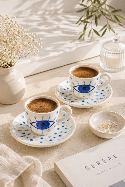 Oria 2 Person Handmade Turkish Coffee Cup Set