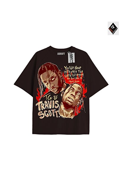 Adrift Tricou unisex oversize negru Travis Scott - Potrivire confortabilă