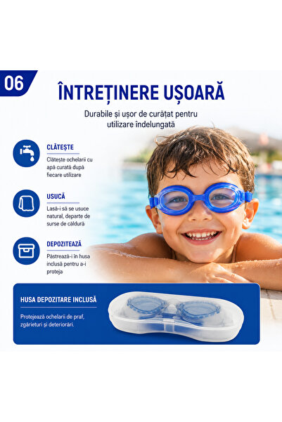 OEM Ochelari de înot pentru copii, Lentile Policarbonat, Silicon Moale, Prote...