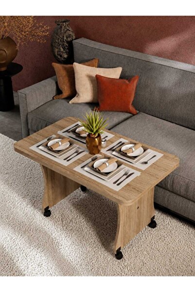 ardilla furniture Ardilla Tekerlekli Orta Sehpa BAROK CEVİZİ