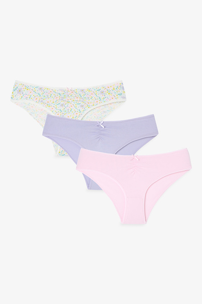 Penti Renkli Festival Bloom V Model3'lü Pamuklu Slip Külot