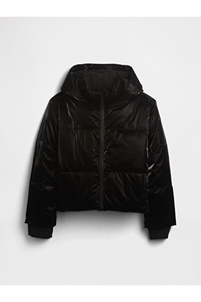 GAP Kız Çocuk Siyah ColdControl Max Shine Şişme Puffer Mont