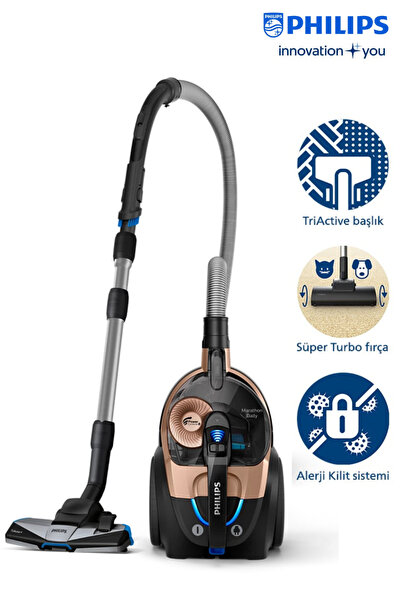 Philips Halı Döver Başlıklı Marathon Daily 7000 Serisi Power Cyclone Toz Torb...