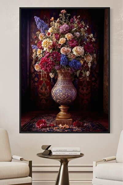 ARTAN GALLERY İtalyan Kadife Çiçek Desenli Duvar Tablosu | Yağlı Boya Görünüm...