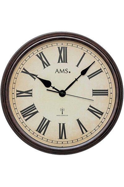 AMS Ceas de perete 5977, cuarț, crem, analogic, clasic