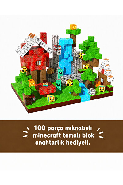 McBlok Minecraft Manyetik Orman Temalı Blok Oyuncak - 100 Parça