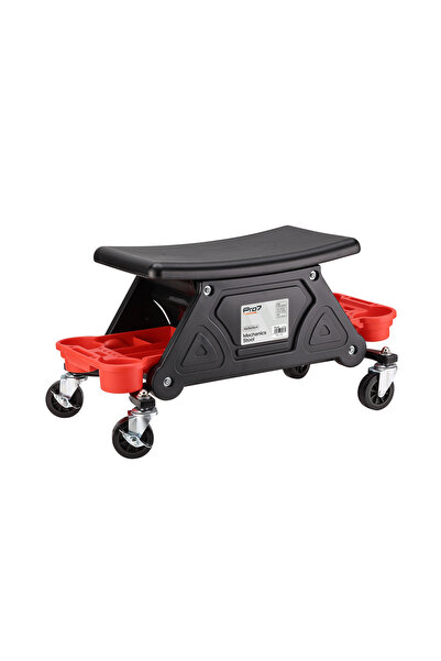 Lawazim Pro7 Mechanic Stool with Wheels - Garage Rolling Seat with Tool Stora...
