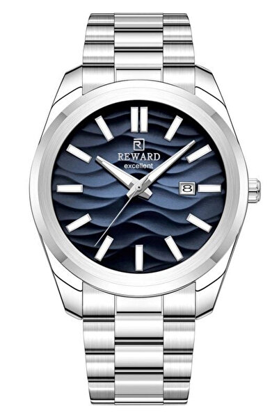 Reward Excellent Rwa148236 Men's Silver Steel Band Purple-Blue Dial Wristwatch