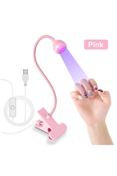 Choice USB Pink Nail LED UV Lamp for Drying Gel Nails Polish Clip-On Flexible...
