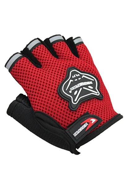 Choice7 red-Kids Kids Adult Half Finger Mesh Cycling Gloves Climbing Outdoor ...