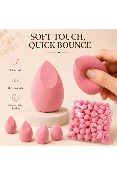 Arabest Bulk Makeup Beauty Sponges, Teardrop Shape Blending Sponges, Pink
