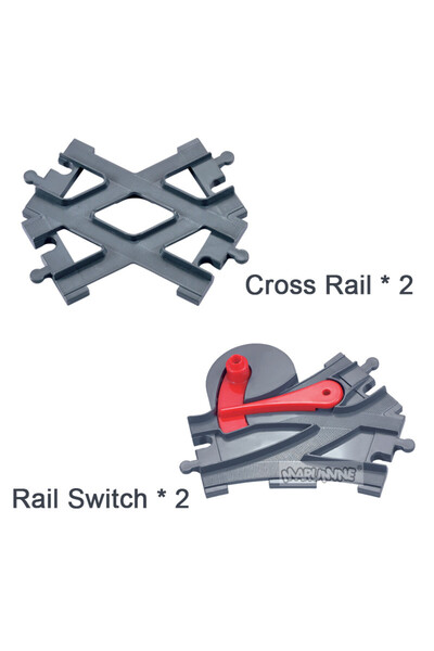 Choice5 قطعتان من مسارات مارومين MOC Block Train: مسار مستقيم ومنحني، أجزاء م...