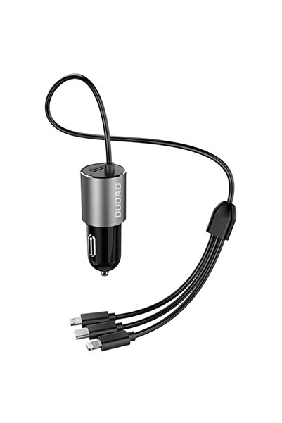 DUDAO Încărcător auto R5Pro 1x USB, 3.4A + cablu 3 în 1 USB-C / Micro USB / L...