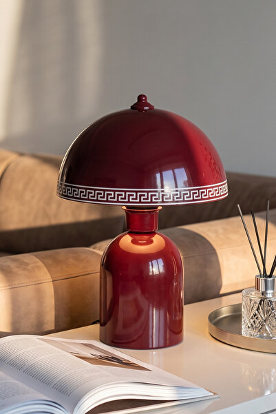 Marrien Luna Luxury Lampshade with Burgundy Metal Body - 25 cm - Living Room ...