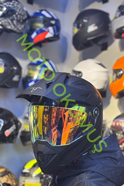 okumus motorcycle spare parts accessories MTS 805 Raven Mat Siyah Cross Kask ...