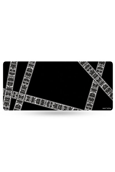 QwertyKey Covoraș de birou și mousepad Shadow, Impermeabil, Margini cusute, G...