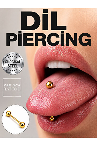 Karınca Piercing Dil Piercing Tongue Cerrahi Çelik