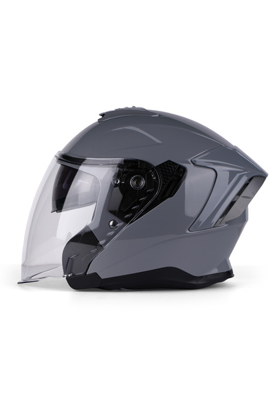 Caspiano Çenesiz Yarım Kask Çenesiz Csp 097 Nardo Gray Şeffaf Vizörlü Motosik...