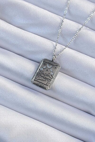 Inure Jewelry 316L سلسلة الصلب العتيقة اللون الفضي قلادة التارو مع الشكل القمر