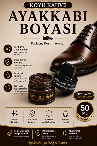 Fabcare Krem Ayakkabı Boyası 50 Ml Koyu Kahve