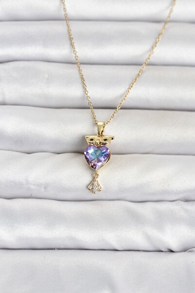 Inure Jewelry 316L Steel Chain Gold Color Owl Model Women's Necklace