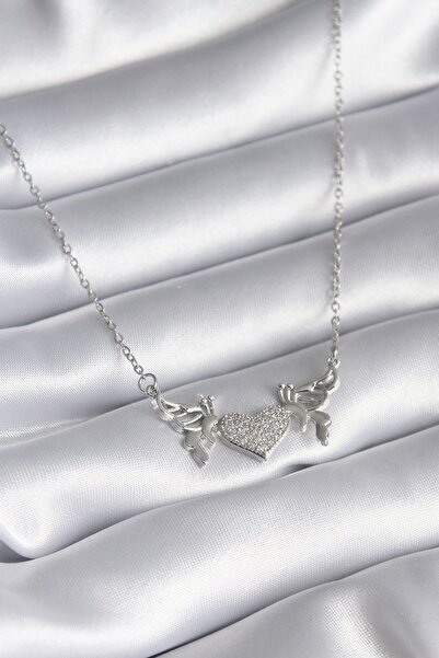 Inure Jewelry 316L الصلب الفضة اللون الزركون حجر الجناح القلب نموذج قلادة المرأة