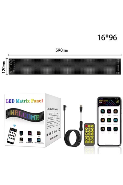 Choice لوحة إعلانية مرنة للسيارة LED مقاس 12×59 سم، مزودة بـ 16×96 مصباح LED،...