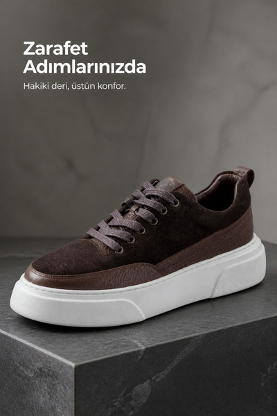 PATRICK CASSA Men's Genuine Leather Casual Sneaker Shoes