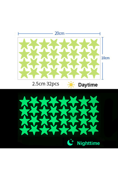 Choice6 212 32 of them Glow In The Dark 3D Stars Moon Wall Stickers Creative ...