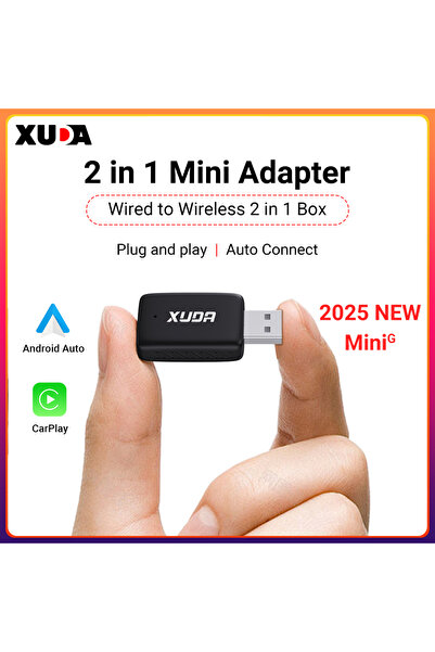 Choice4 محول لاسلكي جديد 2 في 1 من XUDA يدعم CarPlay وAndroid Auto، صندوق صغي...