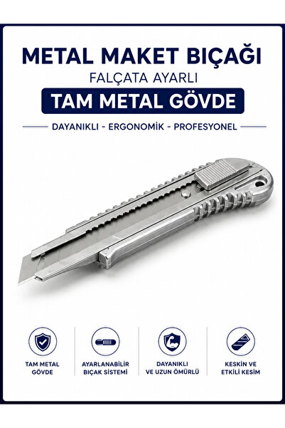 Labolist Metal Maket Bıçağı - Falçata Ayarlı - Tam Metal Gövde