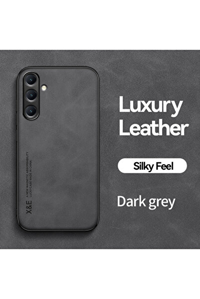 Choice78 غلاف هاتف فاخر من جلد الرمادي الداكن لهاتف Galaxy A36، متوافق مع A57...