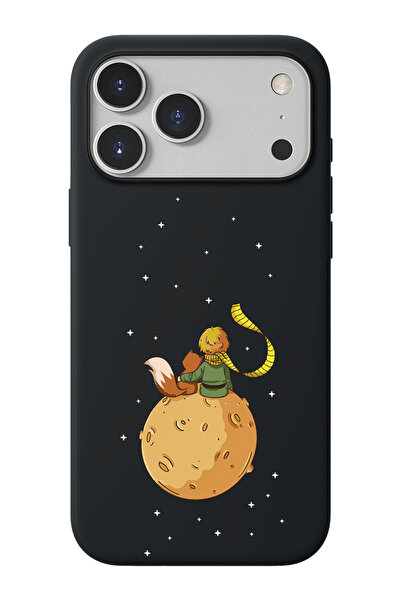 shoptocase iPhone 17 Pro Max Uyumlu Küçük Prens Desenli İçi Süet Lansman Tele...